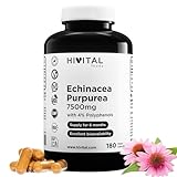 Echinacea 7500 mg. 180 vegane Kapseln für 6 Monate. Echinacea Purpurea-Extrakt mit 4% Polyphenolen. Hergestellt von HIVITAL