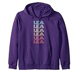 Vorname LEA Deutsches Mädchen lila Retro Namensschild 80er Jahre Familie Kapuzenjacke