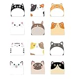 Haftnotizpapier mit Katzen, 30 Blatt/Block, selbstaschend, Memo-Block, Erinnerung an Kühlschränke, Tür, Computer, Whiteboard, 12 Stück