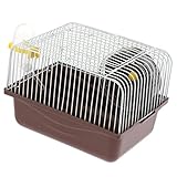 Qianly Tragbarer Hamster Tragekoffer Käfig Reise Außenträger für Kleintiere, Kaffee