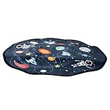 ABOOFAN Teppich, rund, Cartoon, 60 cm, Stoff, waschbar, rutschfest, für Schlafzimmer, Wohnzimmer, dekorativ, lustig