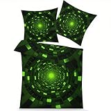 GEDAEUBA Optische Täuschung Bettwäsche 140x200-3D Effekt Bettbezug, Wendebettwäsche und Kissenbezug 70x90, Weiche & Angenehme Mikrofaser Bettwäsche-Sets mit Reißverschluss