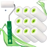 ToolSpace 10x Lackierwalze 7 cm mit Griff Superfein Schaumstoffrolle 50 kg/m³ Schaumstoff Dichte Lacke Lasur Acryl Lösungsmittelbeständig Nicht-Aggressive Malerrolle Lackrolle Feinarbeiten Türen Möbel