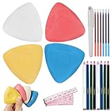 LXBCTOP Schneiderkreide Set 20 Stück, Bunt Schneiderkreidestift, Dreiecke Nähkreide, Wasserlöslich Marker Stoffkreide für Nähen Quilten Basteln Markieren von Diversen Stoffen und Ledern