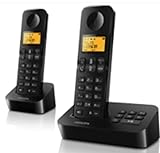 Philips Festnetztelefon D2652B/01 Dual - Haustelefon mit Anrufbeantworter - 1'6-Zoll-Display - Telefonbuch - Rufnummernerkennung - Kurzwahlnummern - Schwarz