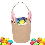 HANWEN Osterhasen-Ohr-Einkaufstasche - Ostergeschenktüten Häschen Leckerlitüten mit Henkel - Ostereiersuche-Korbtasche für Kinder, Tragetasche, Aufbewahrung, Eier, Süßigkeiten und Geschenke