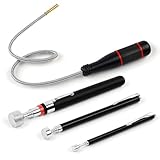 4 Stück Magnetstab Teleskop,Flexible Magnetheber mit Teleskopstange und Rutschfestem Griff,Magnetheber Set zum Aufnehmen von Schrauben und Muttern,Autoteilen (1.5LB 3LB 5LB 10LB)