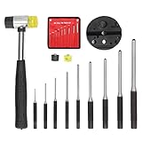 Pssopp Pin Punch -Set mit Hammer, Professionellem Roll -Pin -Punch -Set mit Weichem Schläger und Aufbewahrungstasche für Präzisions Uhrenreparaturschmuck und Handwerk