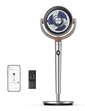 Dreo Standventilator, 120°+120° Smart Oscillating Floor Fans mit Wi-Fi/Sprachsteuerung, 80 ft Fan For Bedroom, DC Motor Quiet Fans, einstellbare Höhe, 8 Geschwindigkeiten, 6 Modi, 12H Timer, Office