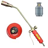 Unkraut -Torch tragbarer Bisschitch Propan Torch Unkrautbrenner mit 6, 6 -Fuß -Schlauch und Nicht -Slip -Griff für Garten Holz Eis Schnee Road
