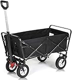 QZQJUILU Nutzwagen für den Außenbereich, faltbar, für alle Terrains, Gartenwagen, faltbar, robust, Einkaufstrolley, Strandwagen mit Rädern und verstellbarem Griff