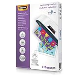 Fellowes Laminierfolien A4 ImageLast, 160 Mikron (2 x 80 Mikron), 100 Stück, transparent mit Ausrichtungshilfe. Ideal für Fotos und Informationshinweise mit optimalem Kontrast