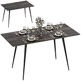 HOMCOM Esstisch ausziehbar rechteckig Küchentisch für 6-8 Personen mit Holzoptik, Schiebeschienen und Verriegelungen Esszimmertisch, Grau, 120-160 cm