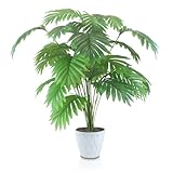 INSANYJ Palme Pflanze Kunstpflanzen Groß, 80cm Hoch 24 Zweige Kunstpflanze Splitphilo im Topf Künstliche Pflanzen Plastik Pflanze Deko Modern Wohnzimmer Balkon Schlafzimmer Zimmer Hochzeit Party
