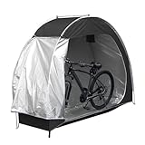Fahrradschuppen-Zelt, Outdoor-Fahrradabdeckungen, 210D-Oxford-Gewebe mit Reißverschlusstür, tragbarer Fahrradschuppen für Fahrräder, Motorräder, Werkzeuge, Rasenmäher, einfach zu (Schwarz)