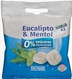 HACENDADO Eukalyptus und Menthol Bonbons, Zuckerfrei, Oval, Pastillenform, Vegan. pack de 6 558g