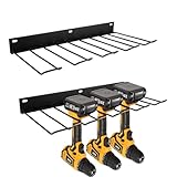 LOLYSIC 2 Stück Power Tool Organizer, 8 Schlitzen Bohrhalter, Wand montiert Heavy Duty Metall Werkzeugregal, Werkzeugaufbewahrung und Organisation
