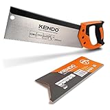 KENDO Zapfensäge 300 mm – 12 Zähne/Zoll – Rückensäge Feinsäge – FastCut – ergonomische Bi-Materialgriff – Gehärtete, dreifach geschliffene Verzahnung – Zum Sägen von Holz