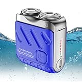 Beard Shaver Traveler Mini and Portable Suitcase Design Double-Ring Magnetic Cutter,Double-Ring Magnetic Cutter,Mini Shaver for Men,PX7 Waterproof Razor,Multi-Function Shaving for Men Gift (Blue)