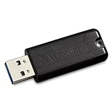 Verbatim PinStripe USB-Stick, 32GB, USB 3.2 Gen 1, USB Speicherstick, externer Speicher für Laptop Notebook Ultrabook TV Autoradio, USB-3, Datenstick mit Schiebemechanismus, schwarz