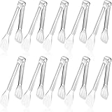Küchenzangen Set, 10 Stück 7.1 Zoll Edelstahl Servierzange Gebäckzange, Zuckerzange, Zange Küche Rutschfest, Grillzange für Barbecue, Salat, Backen, Familientreffen