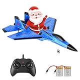 Couleeur RC Flugzeug, 2.4GHz & 2 Startmodi Ferngesteuertes Flugzeug rtf, USB-Aufladung Flugzeugmodell mit 3-Achsen-Gyro-Flugsystem, LED-Nachtlicht und 2 Ersatzpropellern für Anfänger und Kinder