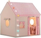 Rosa Spielzelt für Mädchen; LED-Leuchten & Spielzeug Regenbogenfrosch. Indoor-Kinderzelt, Spielzelt für Kinder, Kinderzimmerzelt, Pop-up-Kinderzelt für draußen. 120 cm breit 105 cm tief 128 cm hoch