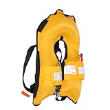Yardwe Automatische Aufblasbare Schwimmweste mit Reflektierenden Streifen und Sicherheitsverschluss Verstellbare Leichte Schwimmjacke mit Notpfeife für Kajak Schnorcheln Angeln und