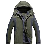XBlave Winterjacke Herren, Skijacke mit Fleece Innenjacke Winddicht Wasserdicht Kapuze,Basic Mode Funktionsjacke Regenjacke Wintermantel Jacke zum Wandern Trekking Radfahren für Herren