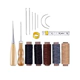 Yessetry 16-teiliges Leder-Bastelwerkzeug-Set, Handnähnadeln, Fadenreparatur-Set für Leder, Teppich, Leinen, DIY, Nähen