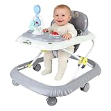 4 in 1 Lauflernhilfe, Lauflernwagen, Baby Walker, Licht & Rädern, Gehfrei Baby ab 6 Monaten, 12kg Belastbar (67 x 72 x 92 cm – Grau (B))