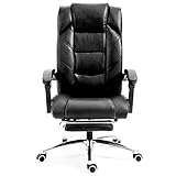 Heimarbeitsstuhl, Bürostuhl, Bürodrehstuhl, 70 cm hohe Rückenlehne, 90 ° 135 ° neigbarer Boss-Stuhl mit Fußstütze, Comter-Stuhl, Tragkraft 150 kg, Videospiel-Stühle