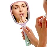 MIJOMA Handspiegel mit Griff – Leichter Kosmetikspiegel aus Glas mit sanftem Farbverlauf – ideal für Make-up & Pflege unterwegs oder zu Hause