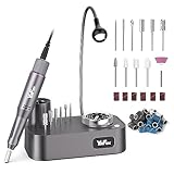 Nagelfraser fur Gelnagel 35000U/Min, YaFex 11 in 1 Elektrische Nagelfraser Professionell mit Nagelfraser Aufsatze, Nagelfeile Maniküre Set Elektrisch Pediküre FuBpflege Nail Drill mit LED Lampe (Grau)
