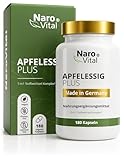 Apfelessig Komplex Kapseln hochdosiert - 1500 mg Apfelessig pro Tagesportion - 180 vegane Kapseln - Apple cider vinegar Stoffwechsel¹