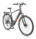 TELEFUNKEN E-Bike 28 Zoll Fahrrad für Herren | Trekking Pedelec mit 8-Gang Kettenschaltung & Scheibenbremsen | Elektrofahrrad mit 250 W Heckmotor & integriertem 417,6 Wh Li-Ion-Akku