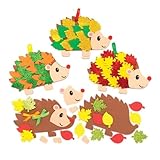 Igel Bastelsets Kinder,Kreative Kunst Bastelbedarf zum Basteln Dekorieren,DIY Mix & Match Deko Anhänger,Ideale Hängende mit Moosgummi Schablonen Ahornblatt Bastelkoffer Herbstdeko für Herbstzeit