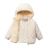 Skijacke 164 Jungen-Winter Gepolsterte Kinder Kurze Gepolsterte Jacke Jacke Jungen Mädchen Baby Daunenjacke (Beige, 18-24 Months)