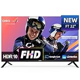 CHIQ 32 Zoll (81 cm) Smart TV, Full HD, HDR10, TV mit WLAN, Triple Tuner DVB-C/T2/S2, Dolby Audio & dbx-tv, Google Home, Prime Video, Chromecast, Rahmenloses Metalldesign, LF32FT