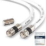 G-PLUG 2m Koaxialkabel RG6 – 135dB 4-fach geschirmt mit vergoldeten Steckern & Gummi-O-Ring – Antennenkabel für DVB-T2, DVB-C, DVB-S2 – HDTV 4K 3D – wasserdicht – Weiß