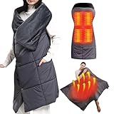 Heizdecke USB,Wärmedecke mit USB Camping,Wärmedecke Akku Kabellos,Heizdecke mit Akku Kabellos USB,USB Heizdecke mit Temperaturstufen,Elektrische Wärmedecke,Heizkissen Tragbar