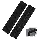 Classicseali 2 Stück Armlehnenbezug mit Reißverschluss, Armlehnenbezug für Bürostuhl, Weiche Armlehnenkissen, Flanell Armlehnenschoner für Zuhause Büro (Schwarz)