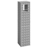 Mengtu Gabionensäule Silber 40x40x180cm - Dekoration für Garten und Terrasse Model151264