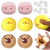 Anti Stress Spielzeug 6 Stück Stressball Stress Schwein Huhn Capybara 10 Mini Quetschies Antistress Spielzeug Anti Stress Schwein Spielzeug Squeeze Toys ADHS für Erwachsene Kinder