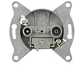 REV TECHNIK Antennendose (TV/RF) markenkompatibel mit Busch Jäger, Gira, Jung und Merten, Unterputz, silbern, Einzelartikel