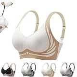 2024 neuer Super Gather-BH, kabelloser Push-up-BH, bequemer Gather-BH, Lift-BH for Damen, Haltungskorrektur-BH for Damen (Color : White, Size : XL)