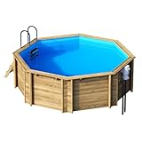 BWT Tropic OCTO 414 Holzpool | Aufstellbecken Aus Holz | Besonders Sicher & Stabil | 386 cm Durchmesser & 110 cm Wasserstand | Effiziente Reinigung mit Poolsaugern von BWT