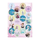 Dekora Eiskönigin Mini-Waffelscheiben Essbare Dekorationen Cupcakes Muffins Kekse Runde 3 4 cm Verzierung Keks-Dekoration Runde Süße Gebäckdekoration Magischer Geschmack Gebäckverschönerung