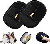 shixpiov Fellpflegehandschuhe 2er-Set– Doppelseitige Statische Tierhaarentferner,Wiederverwendbare&Waschbare Haustierpflege-Handschuhe für Entfernt Hunde&Katzen Fell von Sofa, Teppich, Kleidung