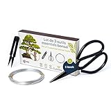 Cultivea® Set aus 3 wichtigen Bonsai-Werkzeugen Stahlwerkzeug Gärtnern - Bonsaischere zur Pflege Ihres Bonsais und Ihrer Pflanzen - Rundschere - Trimmen und Beschneiden von Bonsai - Aluminiumdraht
